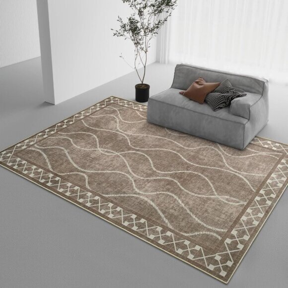 New 4x6 Washable Area Rug Non-Slip Low Pile Carpet for Home & Room Decor